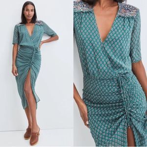 NEW Veronica Beard Mariposa Silk Dress Seaglass Multi Size 4